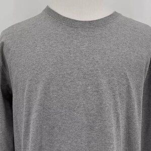 Duluth Trading Co Men's Casual Crewneck T-Shirt Tee Solid Gray Long Sleeve